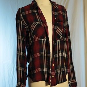 Maroon, White, Blue, and Black flannel